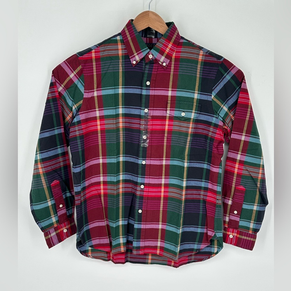 Polo Ralph Lauren Mens Classic Fit Plaid Multicolor Long Sleeve Shirt Pocket W8